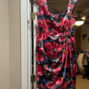 Maggy London Floral Midi Dress - Pink and Black